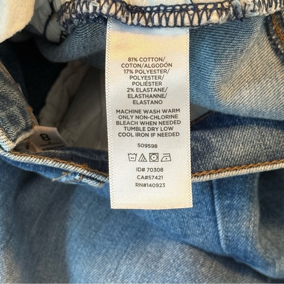 Loft Women Size 8 Petite Modern Skinny Med Wash Mid Rise Tulip Cut Raw Hem Jeans - Picture 6 of 9